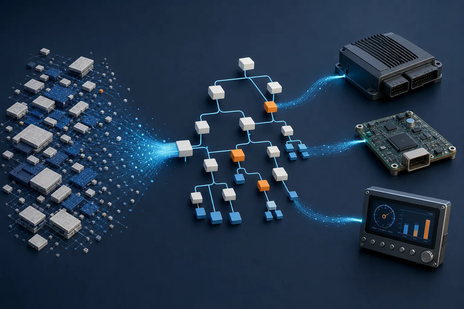 Software architecture assembled from reusable embedded feature modules